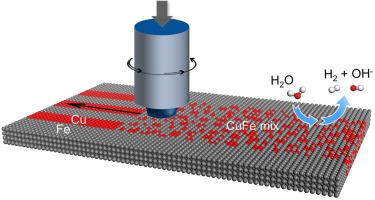 Mechanically mixing copper and iron at subnanometric scale for catalyzing hydrogen evolution reaction