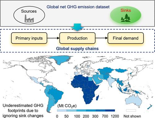 Greenhouse Gas Footprints of Nations Significantly Reshaped by Sink Changes