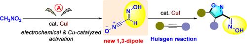 Cu-Catalyzed Electrochemical Activation of Nitromethane to Access Aldoxime-Substituted Nitrile Oxide for Huisgen Reaction