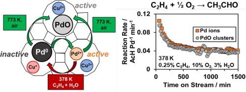 Effects of Pd site structural changes on Wacker oxidation of ethylene over PdCu/zeolites