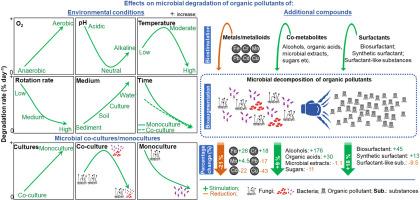 Factors of microbial degradation of organic pollutants: Two meta-analyses