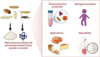 Application of edible insects to food products: A review on the functionality, bioactivity and digestibility of insect proteins under high-pressure/ultrasound processing