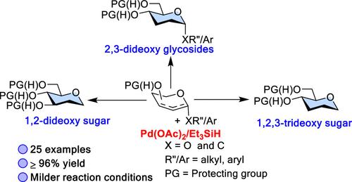 Hydrogenation of Sugar Enol-Ethers Using Pd/Et3SiH Reagent System: A Route to Deoxy Sugars/Glycosides