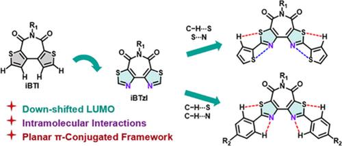 Synthesis of an Isomerized Bithiazole Imide (iBTzI) Acceptor and π-Extension via Intramolecular Noncovalent Interactions