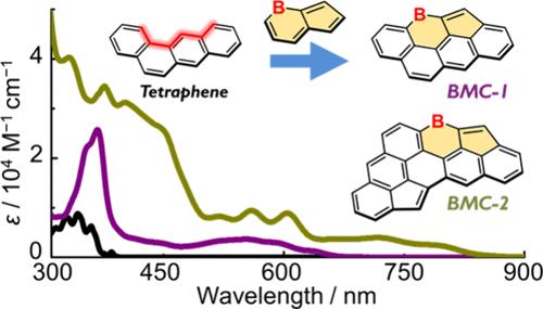 Boron-Doped Molecular Carbons Bearing a Formal Boron-Inserted Pentalene: Synthesis, Electronic Structures and Properties