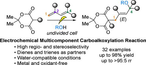 Regio- and Stereoselective Electro-Mediated Carboalkoxylation of 1,3-Dienes