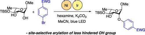 Site-Selective O-Arylation of Carbohydrate Derivatives through Nickel–Photoredox Catalysis