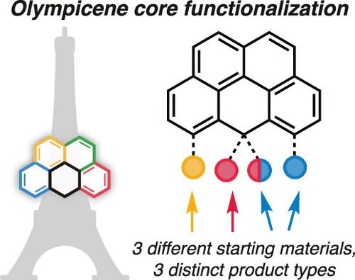 Achieving Olympicene Functionalization Three Ways