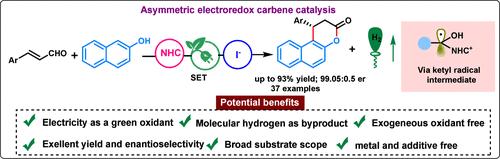 Electroredox N-Heterocyclic Carbene-Catalyzed Enantioselective (3 + 3) Annulation of Enals with 2-Naphthols