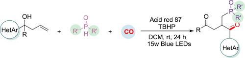 Visible-light-promoted phosphorylation carbonylation of unactivated alkenes