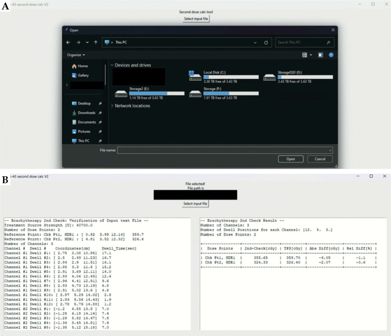Development of GUI-based simple independent dose calculation software without DICOM data transfer for high-dose-rate brachytherapy.