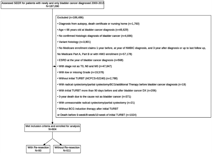Repeat TURBT in large volume high-grade non-invasive bladder cancer.