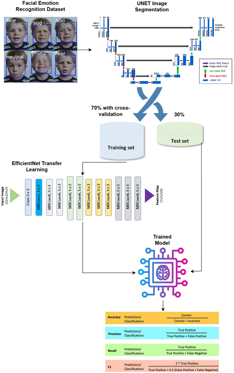 FacialNet: facial emotion recognition for mental health analysis using UNet segmentation with transfer learning model.