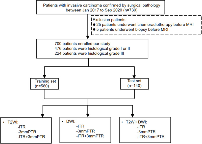 Preoperative Prediction of Breast Cancer Histological Grade Using Intratumoral and Peritumoral Radiomics Features from T2WI and DWI MR Sequences.