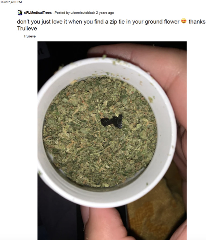 Patients' Perceptions of Cannabis Contamination in Florida's Medical Program.
