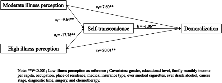 Exploring the relationship between illness perception, self-transcendence, and demoralization in patients with lung cancer: A latent profile and mediation analysis