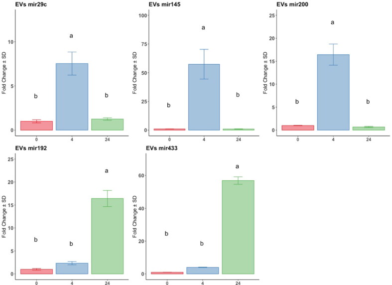 Extracellular vesicles secreted by equine adipose mesenchymal stem cells preconditioned with transforming growth factor β-1 are enriched in anti-fibrotic miRNAs and inhibit the expression of fibrotic genes in an in vitro system of endometrial stromal cells fibrosis.