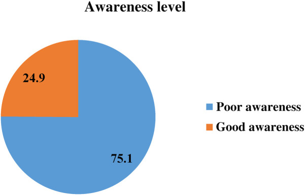 Awareness and infection prevention practices of hepatitis B virus among informal caregivers in public hospitals of Addis Ababa, Ethiopia, 2024.