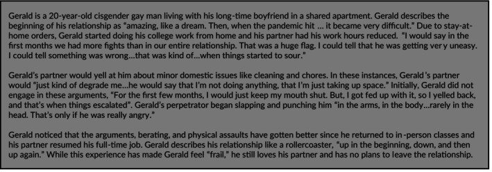 "It definitely changed me": Exploring sexual and gender diverse people's experiences with intimate partner violence in Ontario, Canada.