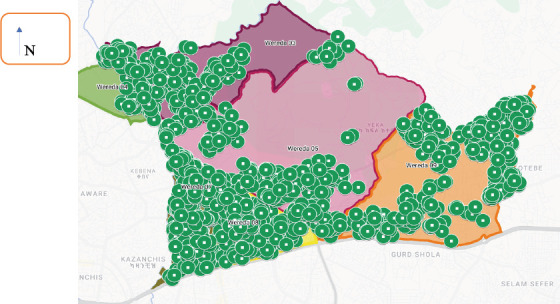Household Sanitation and Crowding Status in Addis Health and Demographic Surveillance System (Addis-HDSS) in Addis Ababa, Ethiopia.