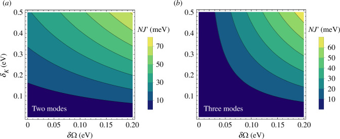 Multiple interacting photonic modes in strongly coupled organic microcavities.