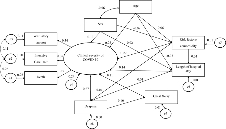 Retrospective study of factors associated with the clinical severity of covid-19 in older adults in Minas Gerais: structural equation modeling.