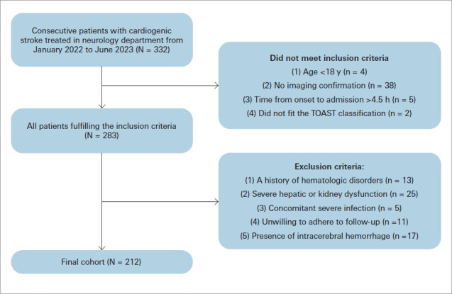 Analysis of Clinical Symptoms and Risk Factors Related to Functional Prognosis in Patients With Cardiogenic Stroke.