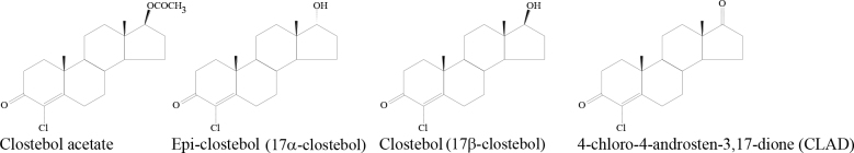 Determination of clostebol residues in the urine of slaughter animals using liquid chromatography-tandem mass spectrometry.