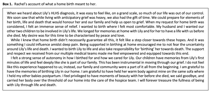 Facilitating home birth in perinatal palliative care: A case report.