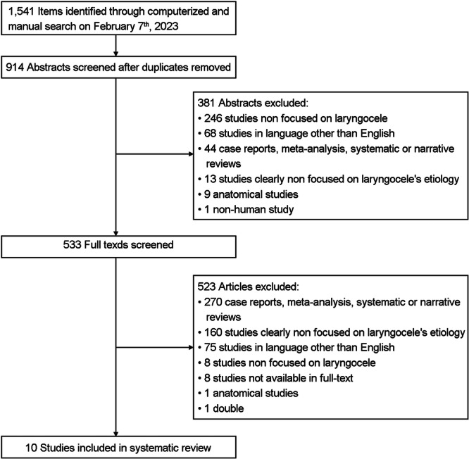 Glass-blowing, brass-playing, and other laryngocele etiologies: Fact or fiction? A systematic literature review.