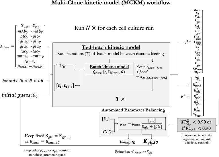 A Multi Clone Kinetic Model for characterizing Chinese hamster ovary cell line variability.