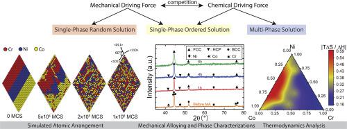 Mechano-chemical competition in driven complex concentrated alloys