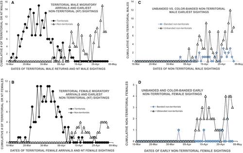 Territorial and Non-Territorial Subpopulations of Wilson's Warblers Return to Central California Breeding Grounds in Two Migratory Waves