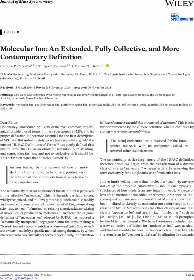 Molecular Ion: An Extended, Fully Collective, and More Contemporary Definition