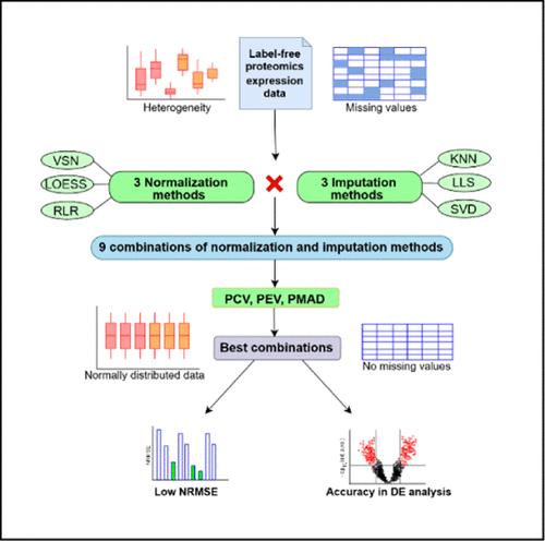 A Statistical Approach for Identifying the Best Combination of Normalization and Imputation Methods for Label-Free Proteomics Expression Data