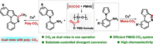 Substrate-Controlled Divergent Reductive Cyclization of 2-Arylanilines Using CO2 as a Switching Reagent