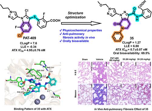 Discovery of Novel 4,5,6,7-Tetrahydro-7H-pyrazolo[3,4-c]pyridin-7-one Derivatives as Orally Efficacious ATX Allosteric Inhibitors for the Treatment of Pulmonary Fibrosis