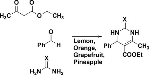 Synthesis of the Biginelli Reaction Using a Variety of Juices As Catalyst in the Heterocyclic Chemistry Laboratory
