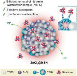 ZnCl2-doped mesoporous silica nanoparticles prepared via a simple one-pot method for highly efficient nitrate removal