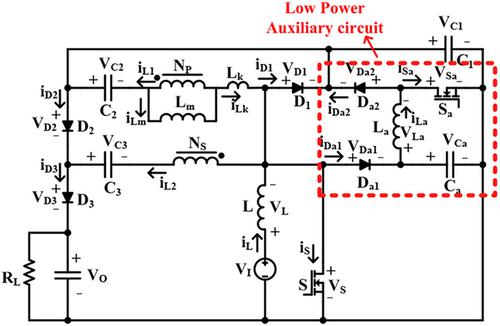 A soft switched step-up DC–DC converter using a low-power auxiliary circuit and continuous input current