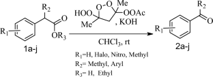 Oxidative decarboxylation of arylacetic acids and arylacetic esters with singlet molecular oxygen generated from trans-5-hydroperoxy-3,5-dimethyl-1,2-dioxolan-3-yl ethaneperoxate