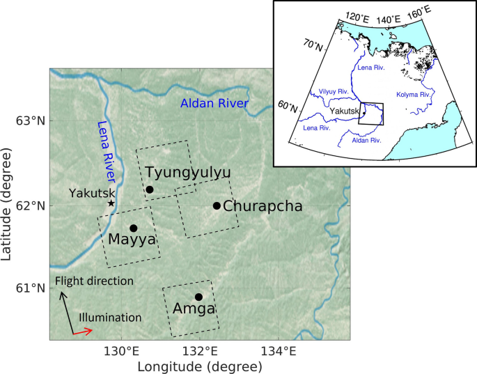 Ground subsidence and polygon development due to thermokarst in the Lena-Aldan interfluve, eastern Siberia, revealed by satellite remote sensing data