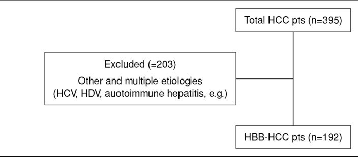 HBV viral load and tumor and non-tumor factors in patients with HBV-associated HCC.