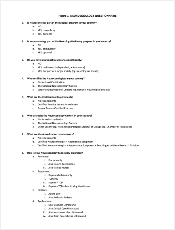 Neurosonology Survey in Europe and Beyond.
