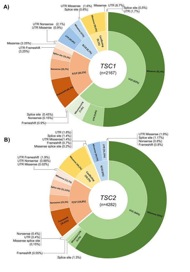 An overview of actionable and potentially actionable TSC1 and TSC2 germline variants in an online Database.