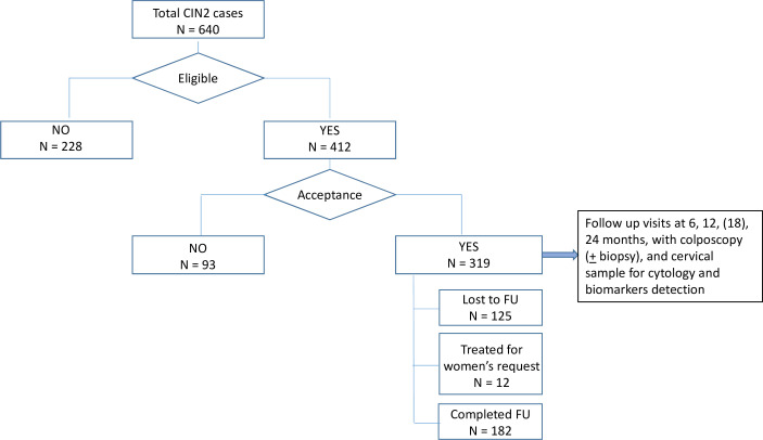 Exploring conservative management for cervical intraepithelial neoplasia grade 2 in organised cervical cancer screening programmes: a multicentre study in Italy.