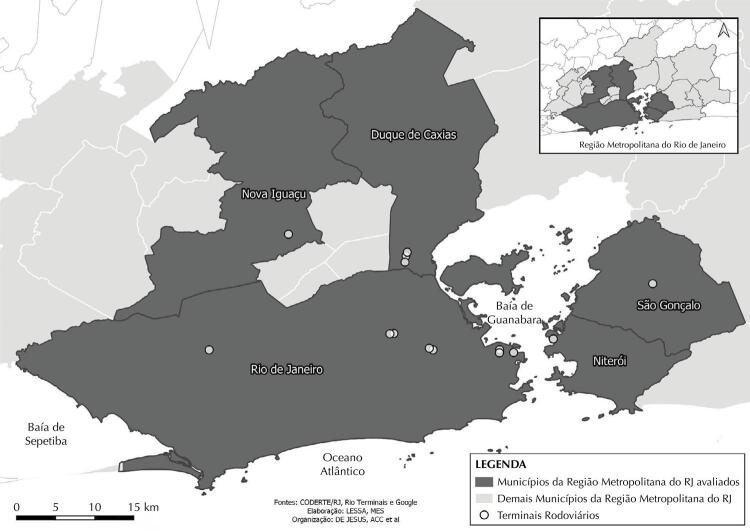 Food environment of bus terminals in the Rio de Janeiro metropolitan region.