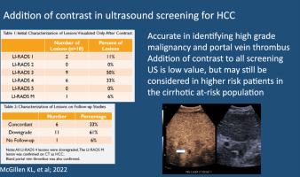 Addition of contrast in ultrasound screening for hepatocellular carcinoma