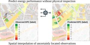 Predicting missing Energy Performance Certificates: Spatial interpolation of mixture distributions