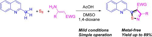 Synthesis of biheteroaryls via 2-methyl quinoline C(sp3)-H functionalization under metal-free conditions